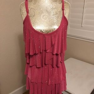 Inc Pink tank with layers and sparkles